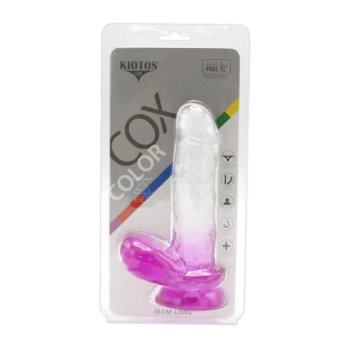 Dildos | Kiotos COX Kiotos Cox Color - Gekleurde Dildo 07 - 18 x 4 cm - Transparant/Paars