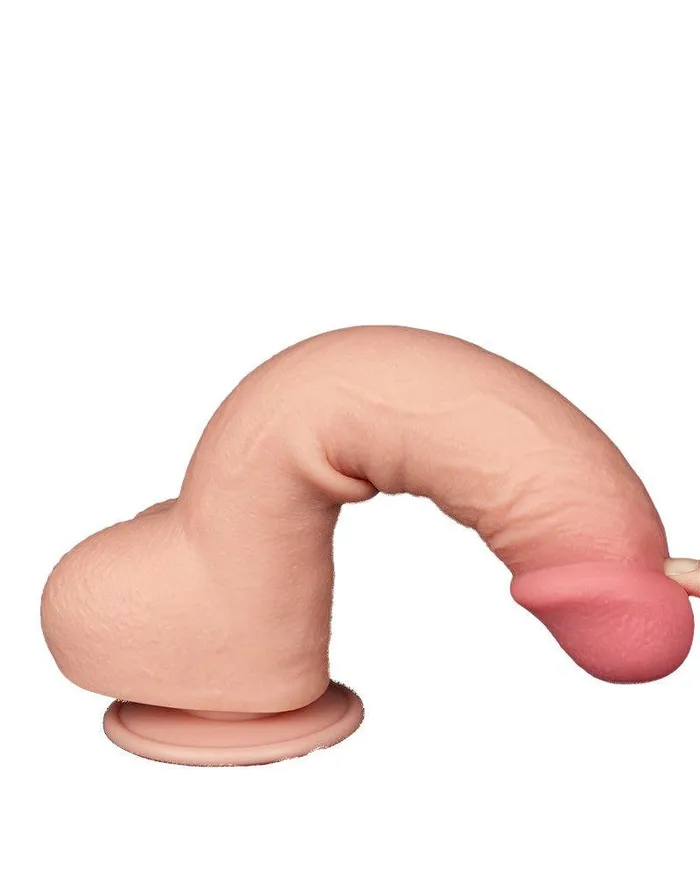 Dildos | Lovetoy Lovetoy - Dubbellaags Dildo - Glijdende Huid Dildo - Lengte 24 cm - Diameter Ø 4.3 cm - Lichte Huidskleur