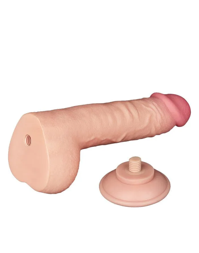 Dildos | Lovetoy Lovetoy - Dubbellaags Dildo - Glijdende Huid Dildo - Lengte 24 cm - Diameter Ø 4.3 cm - Lichte Huidskleur
