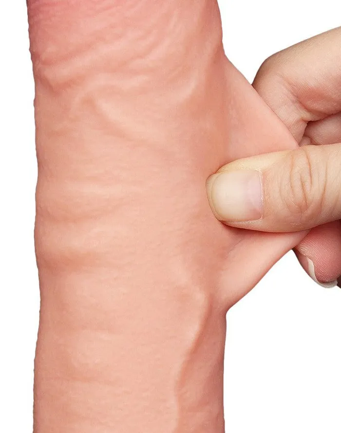 Dildos | Lovetoy Lovetoy - Dubbellaags Dildo - Glijdende Huid Dildo - Lengte 24 cm - Diameter Ø 4.3 cm - Lichte Huidskleur