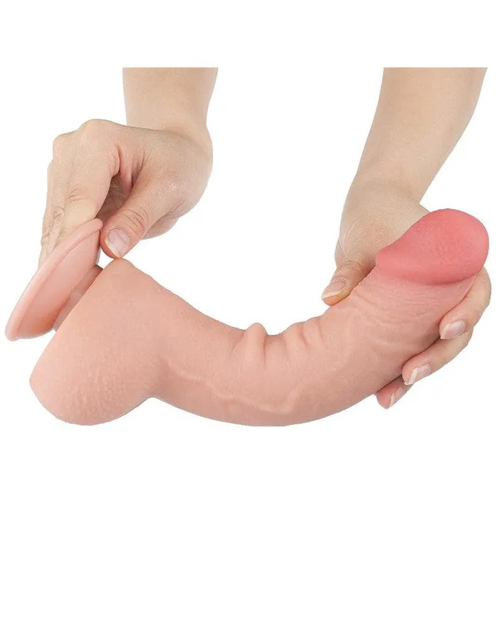 Dildos | Lovetoy Lovetoy - Dubbellaags Dildo - Glijdende Huid Dildo - Lengte 24 cm - Diameter Ø 4.3 cm - Lichte Huidskleur