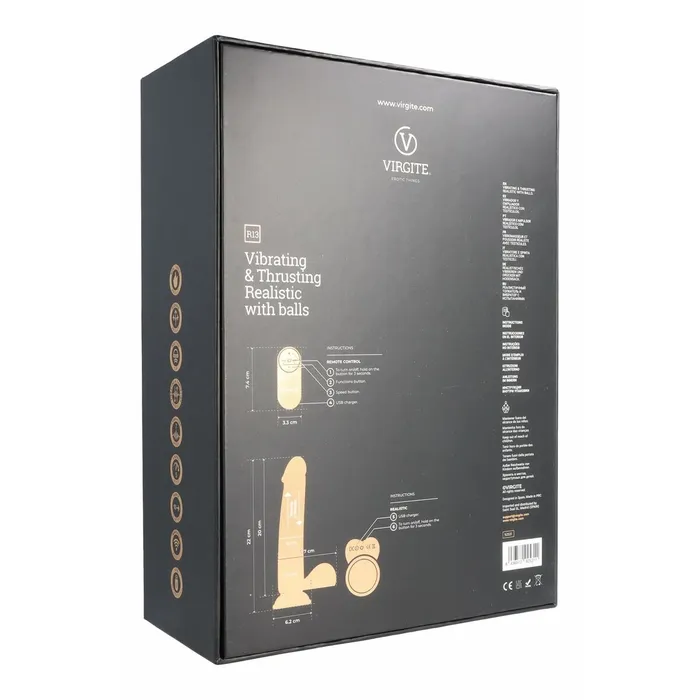 Dildos | Virgite Dildo Realistico Virgite R13 Nero 20 cm Dildos | Virgite Dildo Realistico Virgite R13 Nero 20 cm