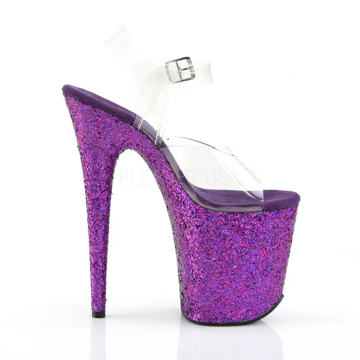 FLAMINGO-808LG Glitter Heel | Pleaser Vibrators