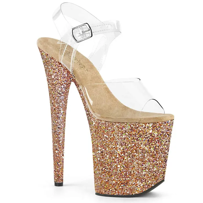 FLAMINGO-808LG Glitter Heel | Pleaser Vibrators