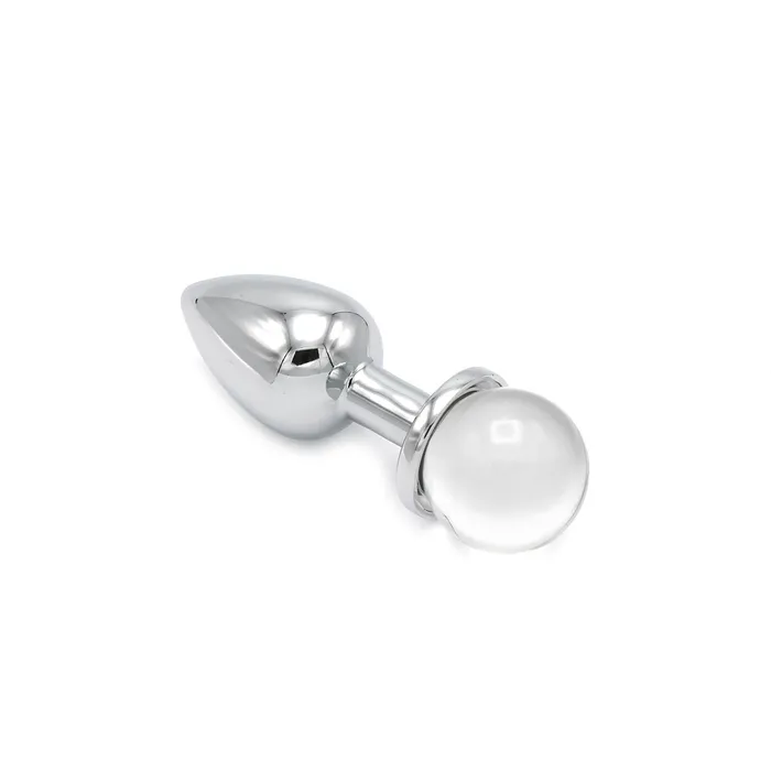 Kiotos - Aluminium Buttplug Met Glinsterende Ronde Siersteen - Transparant | Kiotos Vibrators