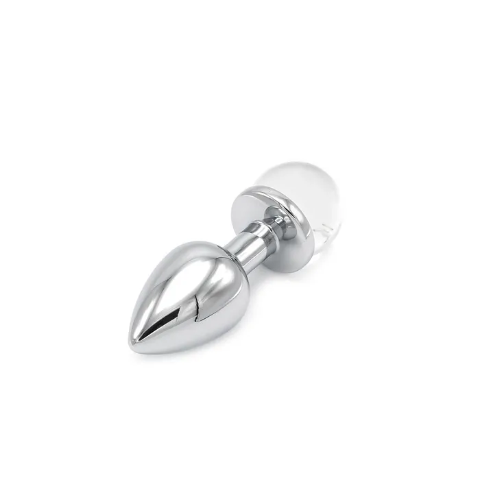 Kiotos - Aluminium Buttplug Met Glinsterende Ronde Siersteen - Transparant | Kiotos Vibrators