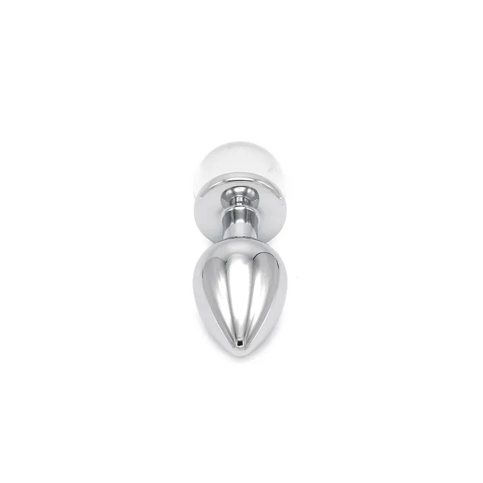 Kiotos - Aluminium Buttplug Met Glinsterende Ronde Siersteen - Transparant | Kiotos Vibrators