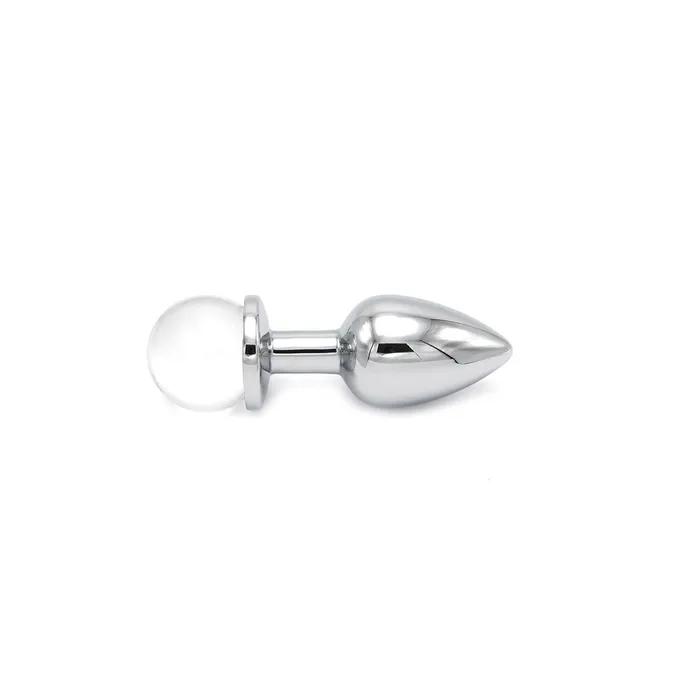 Kiotos - Aluminium Buttplug Met Glinsterende Ronde Siersteen - Transparant | Kiotos Vibrators