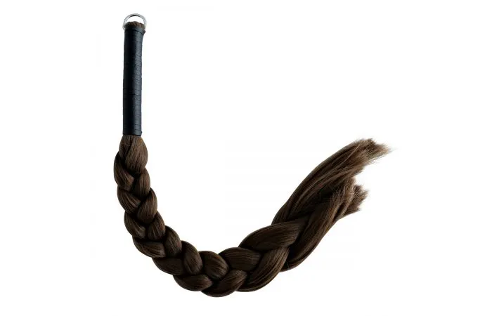Kiotos Vibrators | Kiotos - Zweep - Verleidelijke Haarzweep van 100% Polyester - Lengte 65 cm - Bruin