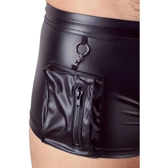 NEK Vibrators | Boxer nero opaco con tasche e zip - Taglia S