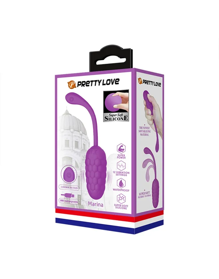 Pretty Love - Marina - Vibrerend Eitje met Nopjes - Handige Eénknopsbediening - Paars | Pretty Love Vibrators