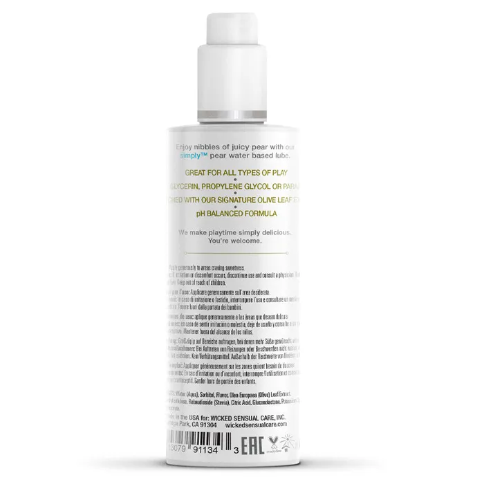 Wicked Sensual Lubricants | Wicked Simply Aqua Pear Flavored Water Based Lubricant